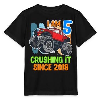 5ème anniversaire garçon 5 ans fils enfant - T-shirt bio MINI CREATOR Stanley/Stella Enfant - noir - Devant - Mikhail (115cm)