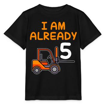 5th birthday boy 5 years - Stanley/Stella MINI CREATOR Kids’ T-Shirt - black - Front - Mikhail (115cm)