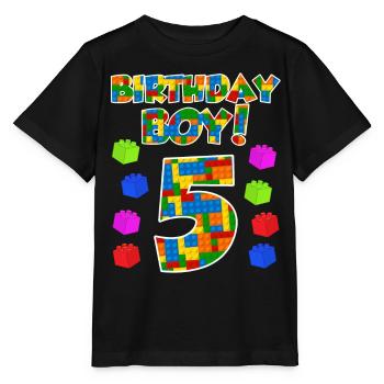 5ème anniversaire garçon 5 ans fils enfant - T-shirt bio MINI CREATOR Stanley/Stella Enfant - noir - Devant - Mikhail (115cm)