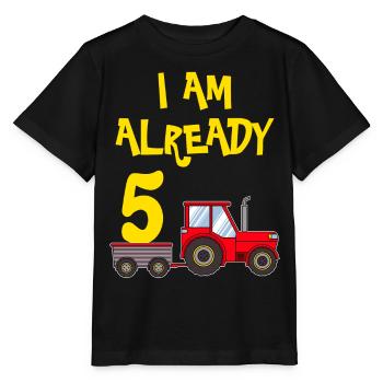 5th birthday boy 5 years - Stanley/Stella MINI CREATOR Kids’ T-Shirt - black - Front - Mikhail (115cm)