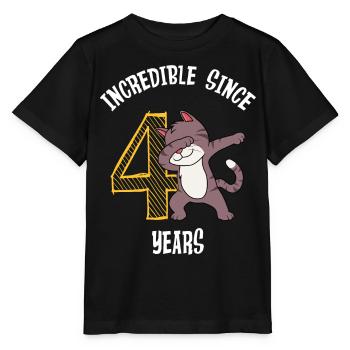 Unbelievable for 4 years 4th birthday - Stanley/Stella MINI CREATOR Kids’ T-Shirt - black - Front - Mikhail (115cm)