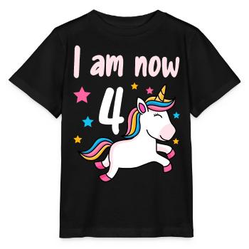 4th birthday girl 4 years - Stanley/Stella MINI CREATOR Kids’ T-Shirt - black - Front - Mikhail (115cm)