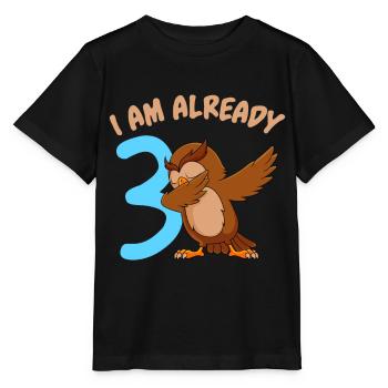 3ème anniversaire J’ai déjà 3 ans - T-shirt bio MINI CREATOR Stanley/Stella Enfant - noir - Devant - Mikhail (115cm)