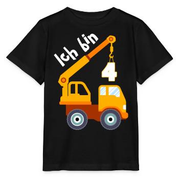 Ich bin 4 Jahre 4. Geburtstag - Stanley/Stella Kinder T-Shirt MINI CREATOR  - Schwarz - Vorne - Mikhail (115cm)