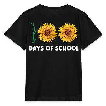 100 Days of School Sunflowers with Flowers School - Stanley/Stella MINI CREATOR Kids’ T-Shirt - black - Front - Mikhail (115cm)