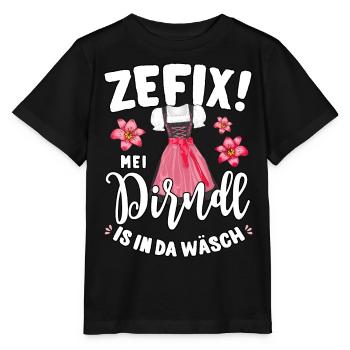 Mei Dirndl is in da Wäsch Trachtenshirt Damen - Stanley/Stella Kinder T-Shirt MINI CREATOR  - Schwarz - Vorne - Mikhail (115cm)