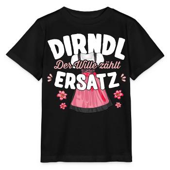 Ersatz Dirndl T-Shirt Damen Trachtenshirt Mädchen - Stanley/Stella Kinder T-Shirt MINI CREATOR  - Schwarz - Vorne - Mikhail (115cm)