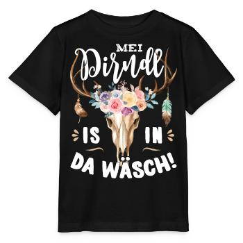 Mei Dirndl is in da Wäsch Trachtenshirt Damen - Stanley/Stella Kinder T-Shirt MINI CREATOR  - Schwarz - Vorne - Mikhail (115cm)
