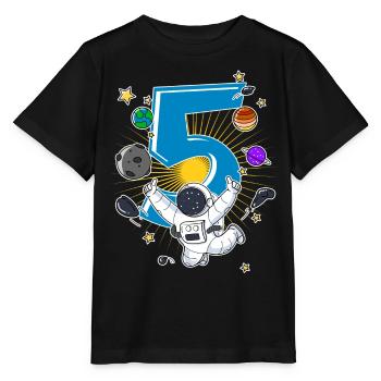 Astronaut 5 Years Space Rocket 5th Birthday - Stanley/Stella MINI CREATOR Kids’ T-Shirt - black - Front - Mikhail (115cm)