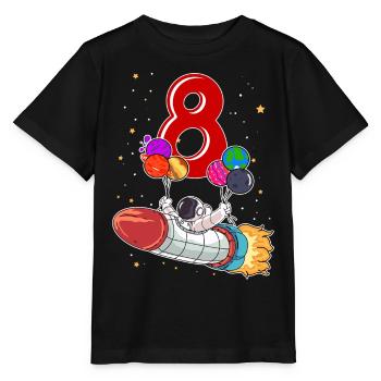 Astronaut 8 Years Space Rocket 8th Birthday - Stanley/Stella MINI CREATOR Kids’ T-Shirt - black - Front - Mikhail (115cm)