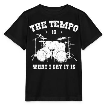 Le tempo de la batterie, c’est ce que je dis, c’est un batteur stupide - T-shirt bio MINI CREATOR Stanley/Stella Enfant - noir - Devant - Mikhail (115cm)