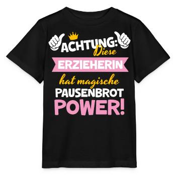 Erzieherin Weihnachten Magische Pausenbrot Power - Stanley/Stella Kinder T-Shirt MINI CREATOR  - Schwarz - Vorne - Mikhail (115cm)