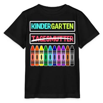 Hallo Kindergarten Tschüss Tagesmutter - Stanley/Stella Kinder T-Shirt MINI CREATOR  - Schwarz - Vorne - Mikhail (115cm)