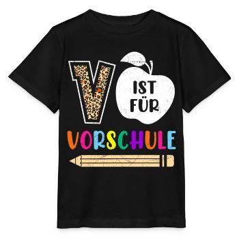 Vorschulkinder V ist für Vorschule Kleinkind - Stanley/Stella Kinder T-Shirt MINI CREATOR  - Schwarz - Vorne - Mikhail (115cm)