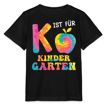 K is for kindergarten kindergarten children - Stanley/Stella MINI CREATOR Kids’ T-Shirt - black - Front - Mikhail (115cm)