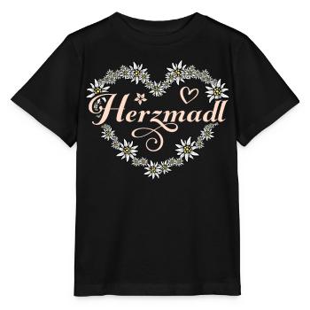 Herzmadl Shirt Trachten Outfit Damen Trachtenshirt - Stanley/Stella Kinder T-Shirt MINI CREATOR  - Schwarz - Vorne - Mikhail (115cm)