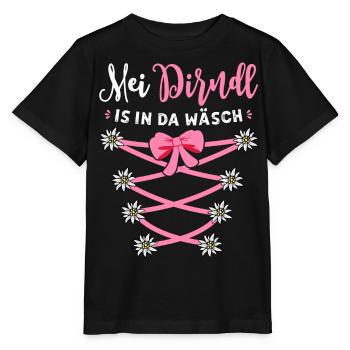 Trachtenshirt Damen Trachten T-Shirt Dirndl Ersatz - Stanley/Stella Kinder T-Shirt MINI CREATOR  - Schwarz - Vorne - Mikhail (115cm)