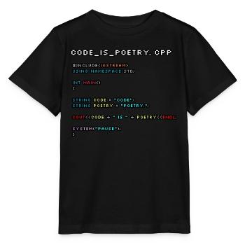 Le code, c’est de la poésie.CPP - T-shirt bio MINI CREATOR Stanley/Stella Enfant - noir - Devant - Mikhail (115cm)