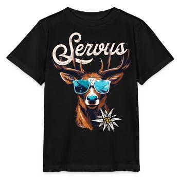 Trachtenshirt Herren Trachten T-Shirt bayrisch - Stanley/Stella Kinder T-Shirt MINI CREATOR  - Schwarz - Vorne - Mikhail (115cm)