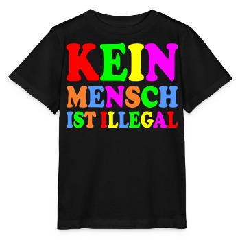 Kein mensch ist illegal - Stanley/Stella Kinder T-Shirt MINI CREATOR  - Schwarz - Vorne - Mikhail (115cm)