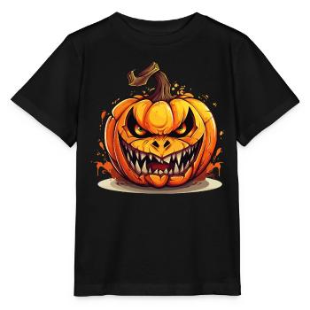Halloween Kürbis Kopf Gruselig Gespenstisch Horror - Stanley/Stella Kinder T-Shirt MINI CREATOR  - Schwarz - Vorne - Mikhail (115cm)