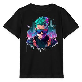Cyber Gamer - Stanley/Stella Kinder T-Shirt MINI CREATOR  - Schwarz - Vorne - Mikhail (115cm)