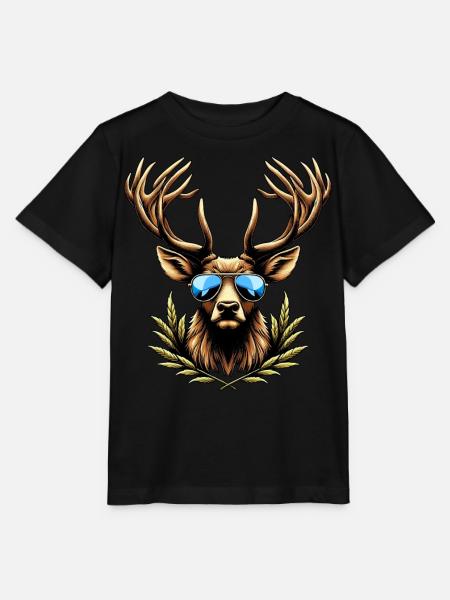 Trachtenshirt Herren Trachten T-Shirt Hirsch - Stanley/Stella Kinder T-Shirt MINI CREATOR  - Schwarz