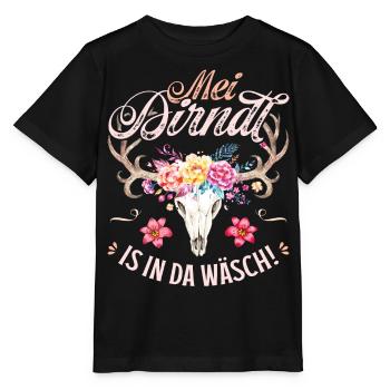 Trachtenshirt Damen Trachten T-Shirt Dirndl Ersatz - Stanley/Stella Kinder T-Shirt MINI CREATOR  - Schwarz - Vorne - Mikhail (115cm)