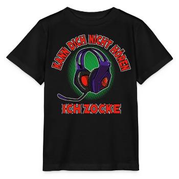 Je ne t’entends pas, je joue, je joue - T-shirt bio MINI CREATOR Stanley/Stella Enfant - noir - Devant - Mikhail (115cm)