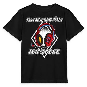Je ne t’entends pas, je joue, je joue - T-shirt bio MINI CREATOR Stanley/Stella Enfant - noir - Devant - Mikhail (115cm)