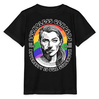 Diversity Shirt : LGBTQ et force illimitée. - T-shirt bio MINI CREATOR Stanley/Stella Enfant - noir - Devant - Mikhail (115cm)