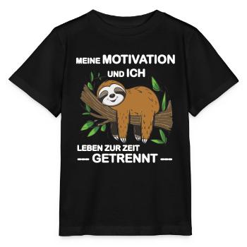 Drôle de paresseux, pas de désir - T-shirt bio MINI CREATOR Stanley/Stella Enfant - noir - Devant - Mikhail (115cm)