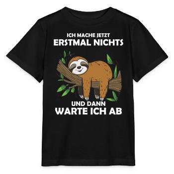 Drôle de paresseux, pas de désir - T-shirt bio MINI CREATOR Stanley/Stella Enfant - noir - Devant - Mikhail (115cm)