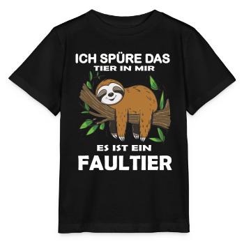 Drôle de paresseux, pas de désir - T-shirt bio MINI CREATOR Stanley/Stella Enfant - noir - Devant - Mikhail (115cm)