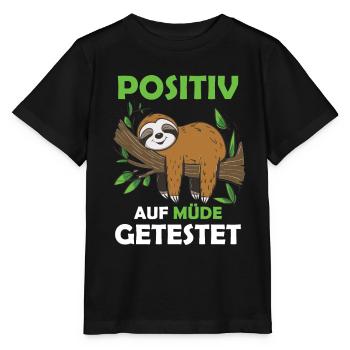Drôle de paresseux, pas de désir - T-shirt bio MINI CREATOR Stanley/Stella Enfant - noir - Devant - Mikhail (115cm)