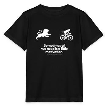 Extra Portion Motivation Fahrradfahrerinnen Löwe - Stanley/Stella Kinder T-Shirt MINI CREATOR  - Schwarz - Vorne - Mikhail (115cm)