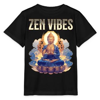 Buddha Buddhism Religion Spiritual Meditation - Stanley/Stella MINI CREATOR Kids’ T-Shirt - black - Front - Mikhail (115cm)