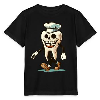 Halloween Hygiène Dentaire Drôle Dent Zombie - T-shirt bio MINI CREATOR Stanley/Stella Enfant - noir - Devant - Mikhail (115cm)