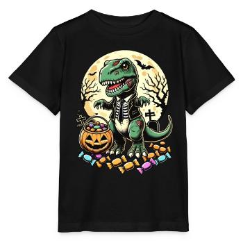 Drôle T-Rex Zombie Menteur Bonbons - T-shirt bio MINI CREATOR Stanley/Stella Enfant - noir - Devant - Mikhail (115cm)