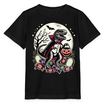Drôle T-Rex vampire menteur bonbons - T-shirt bio MINI CREATOR Stanley/Stella Enfant - noir - Devant - Mikhail (115cm)