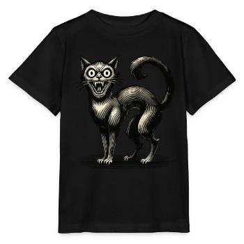 Terrible Chat Sorcière Chat d’horreur effrayant - T-shirt bio MINI CREATOR Stanley/Stella Enfant - noir - Devant - Mikhail (115cm)