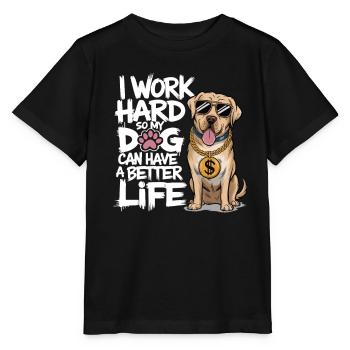 Je travaille dur - T-shirt bio MINI CREATOR Stanley/Stella Enfant - noir - Devant - Mikhail (115cm)
