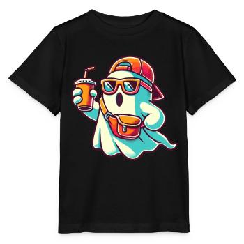 Boo-Jee Gespenst Lustiger Modischer Geist - Stanley/Stella Kinder T-Shirt MINI CREATOR  - Schwarz - Vorne - Mikhail (115cm)
