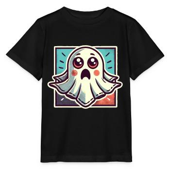 Erschrockenes Gespenst Lustiges Geister Design - Stanley/Stella Kinder T-Shirt MINI CREATOR  - Schwarz - Vorne - Mikhail (115cm)