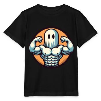 Musculation Ghost Musculation Renforcement musculaire à Halloween - T-shirt bio MINI CREATOR Stanley/Stella Enfant - noir - Devant - Mikhail (115cm)