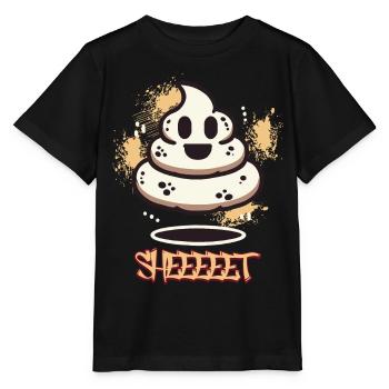 Funny Poop Pile Ghost Halloween Poop - Stanley/Stella MINI CREATOR Kids’ T-Shirt - black - Front - Mikhail (115cm)
