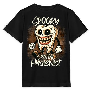 Spooky Zahnhygieniker Halloween Zahn - Stanley/Stella Kinder T-Shirt MINI CREATOR  - Schwarz - Vorne - Mikhail (115cm)