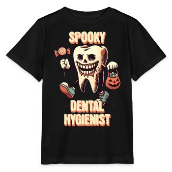 Aventure dentaire effrayante d’Halloween - T-shirt bio MINI CREATOR Stanley/Stella Enfant - noir - Devant - Mikhail (115cm)