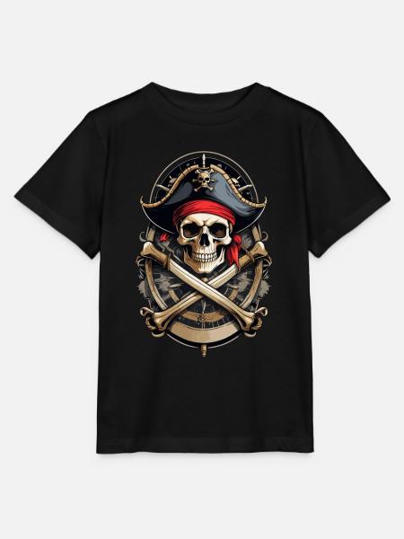 Drapeaux de pirate crâne Jolly Roger costume de pirate - T-shirt bio MINI CREATOR Stanley/Stella Enfant - noir