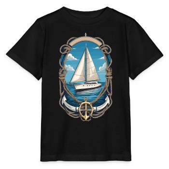 âSailboat adventure on the high seas - Stanley/Stella MINI CREATOR Kids’ T-Shirt - black - Front - Mikhail (115cm)